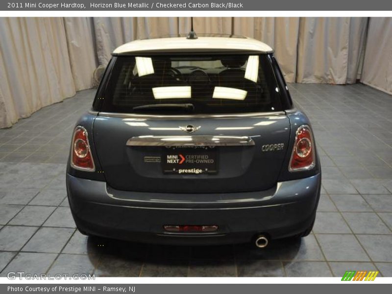 Horizon Blue Metallic / Checkered Carbon Black/Black 2011 Mini Cooper Hardtop