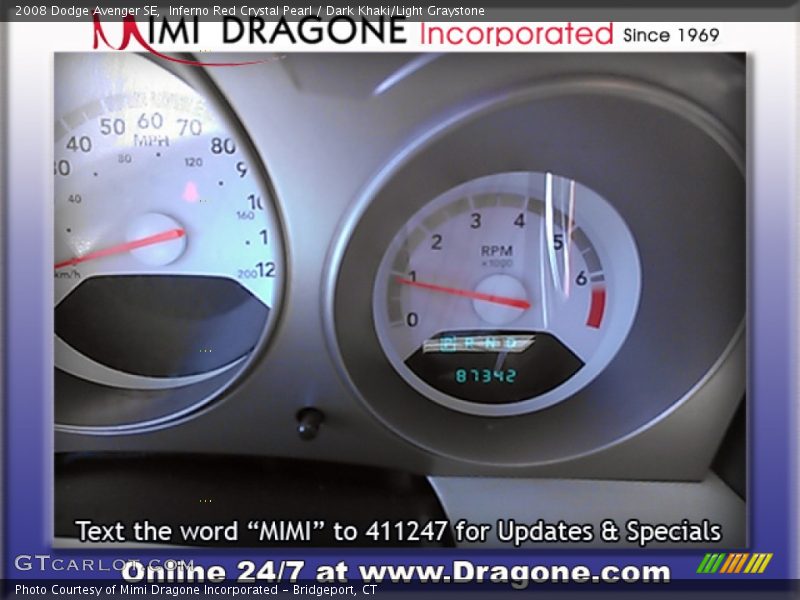 Inferno Red Crystal Pearl / Dark Khaki/Light Graystone 2008 Dodge Avenger SE