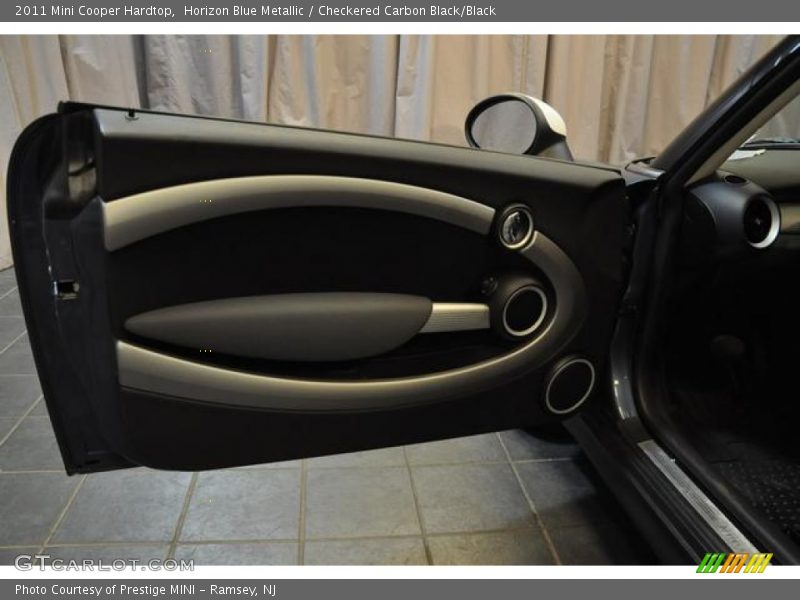 Horizon Blue Metallic / Checkered Carbon Black/Black 2011 Mini Cooper Hardtop