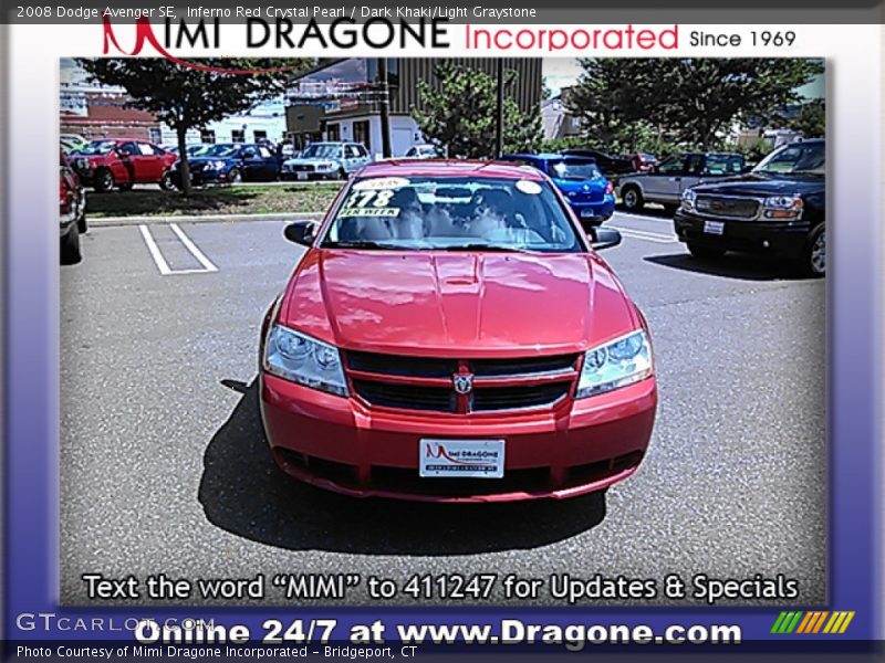 Inferno Red Crystal Pearl / Dark Khaki/Light Graystone 2008 Dodge Avenger SE