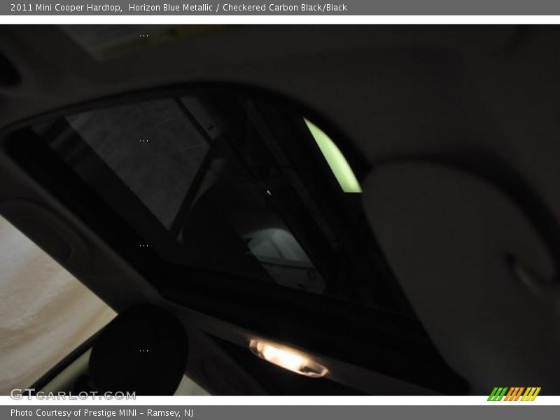 Horizon Blue Metallic / Checkered Carbon Black/Black 2011 Mini Cooper Hardtop