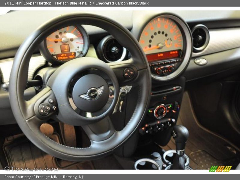 Horizon Blue Metallic / Checkered Carbon Black/Black 2011 Mini Cooper Hardtop
