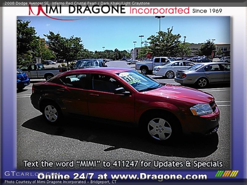 Inferno Red Crystal Pearl / Dark Khaki/Light Graystone 2008 Dodge Avenger SE
