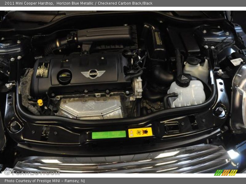Horizon Blue Metallic / Checkered Carbon Black/Black 2011 Mini Cooper Hardtop