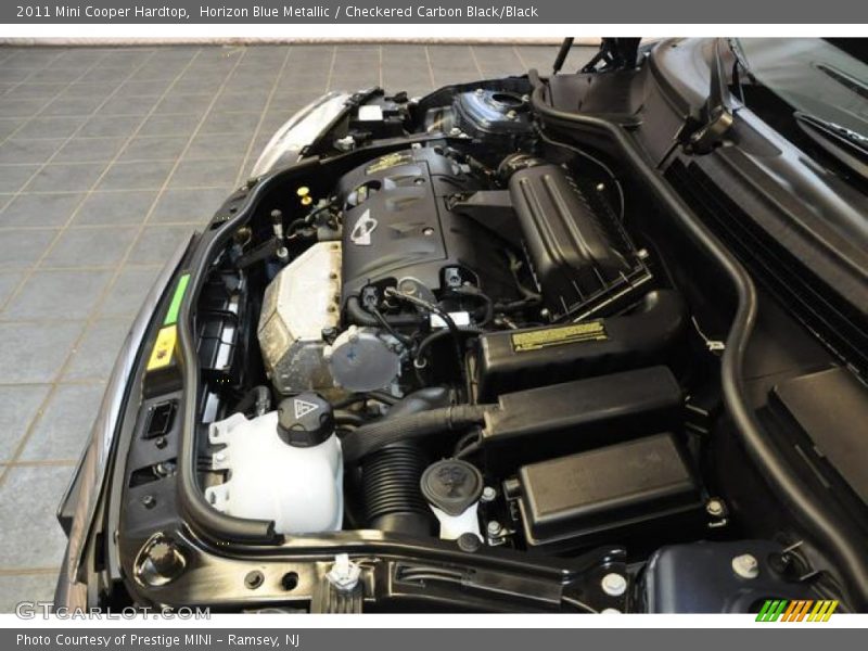 Horizon Blue Metallic / Checkered Carbon Black/Black 2011 Mini Cooper Hardtop