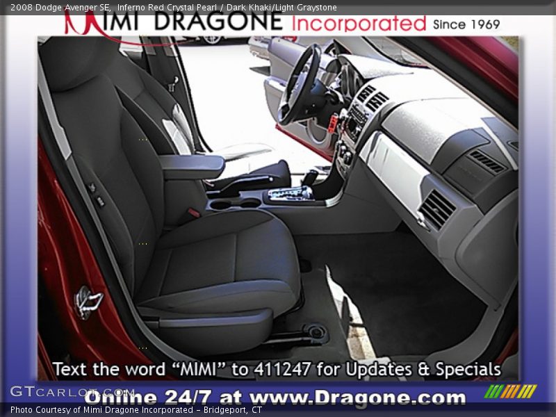 Inferno Red Crystal Pearl / Dark Khaki/Light Graystone 2008 Dodge Avenger SE