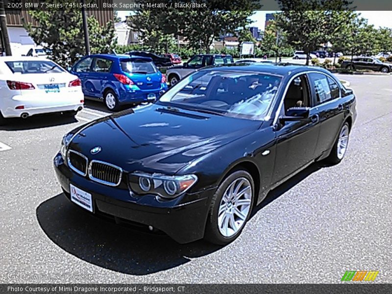 Black Sapphire Metallic / Black/Black 2005 BMW 7 Series 745i Sedan