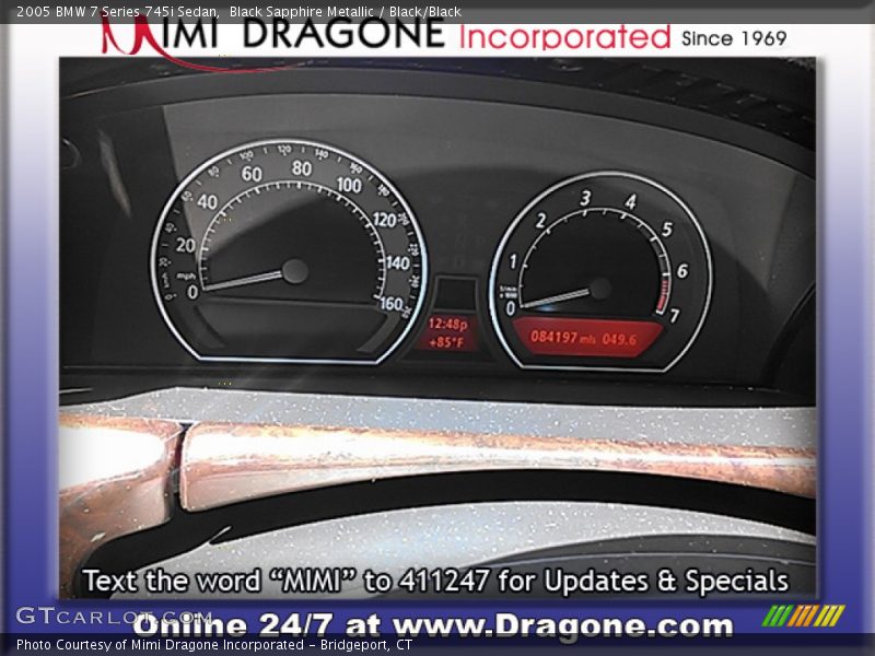 Black Sapphire Metallic / Black/Black 2005 BMW 7 Series 745i Sedan
