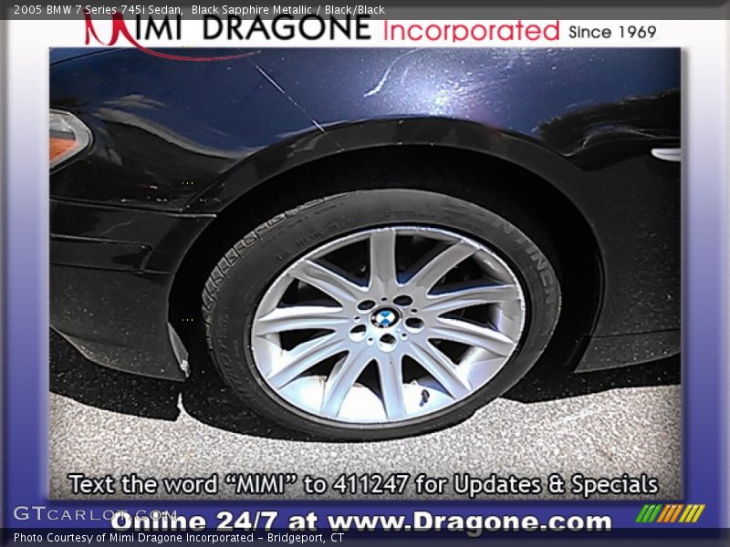 Black Sapphire Metallic / Black/Black 2005 BMW 7 Series 745i Sedan