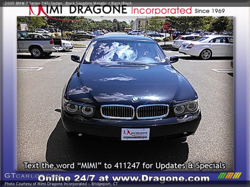 Black Sapphire Metallic / Black/Black 2005 BMW 7 Series 745i Sedan