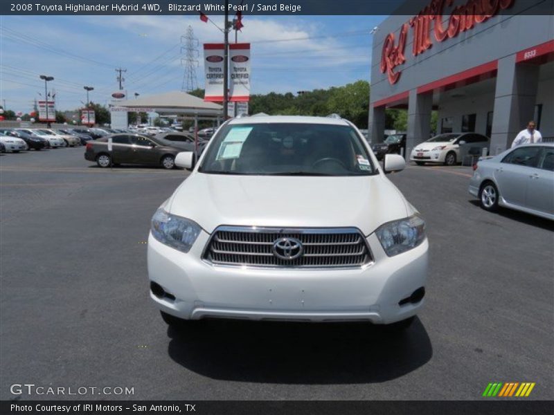 Blizzard White Pearl / Sand Beige 2008 Toyota Highlander Hybrid 4WD