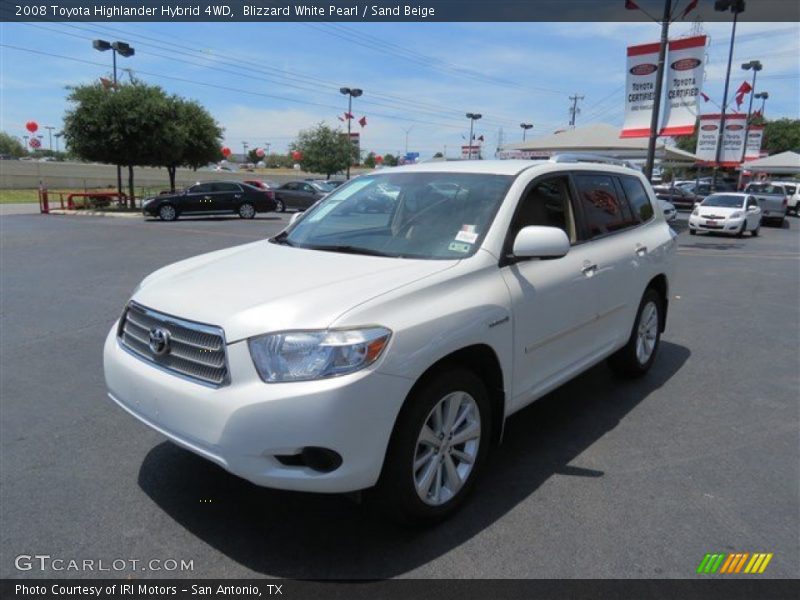 Blizzard White Pearl / Sand Beige 2008 Toyota Highlander Hybrid 4WD