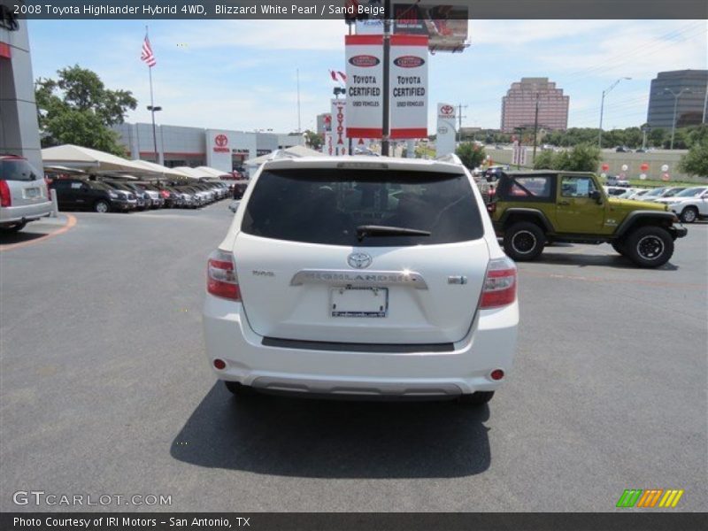 Blizzard White Pearl / Sand Beige 2008 Toyota Highlander Hybrid 4WD