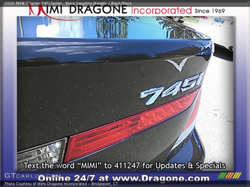 Black Sapphire Metallic / Black/Black 2005 BMW 7 Series 745i Sedan