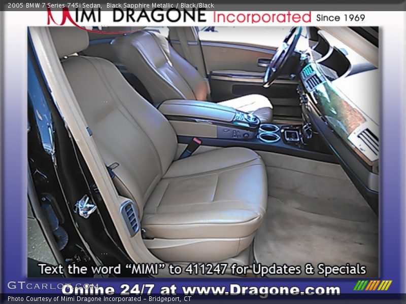Black Sapphire Metallic / Black/Black 2005 BMW 7 Series 745i Sedan