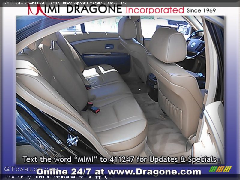 Black Sapphire Metallic / Black/Black 2005 BMW 7 Series 745i Sedan