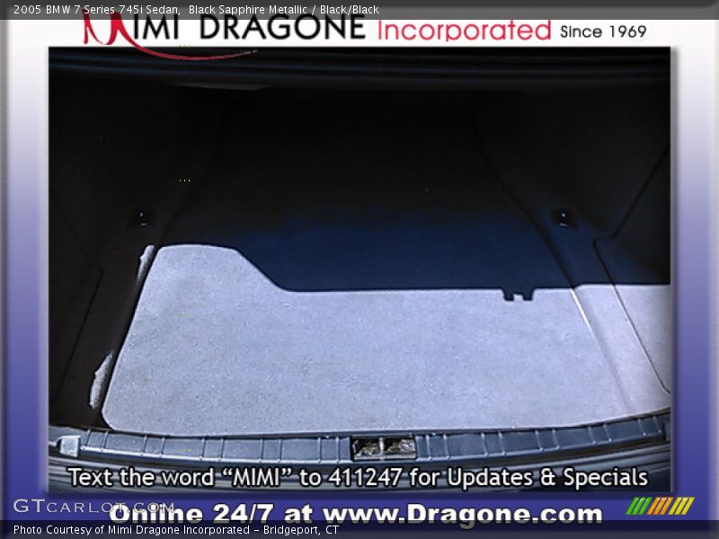 Black Sapphire Metallic / Black/Black 2005 BMW 7 Series 745i Sedan