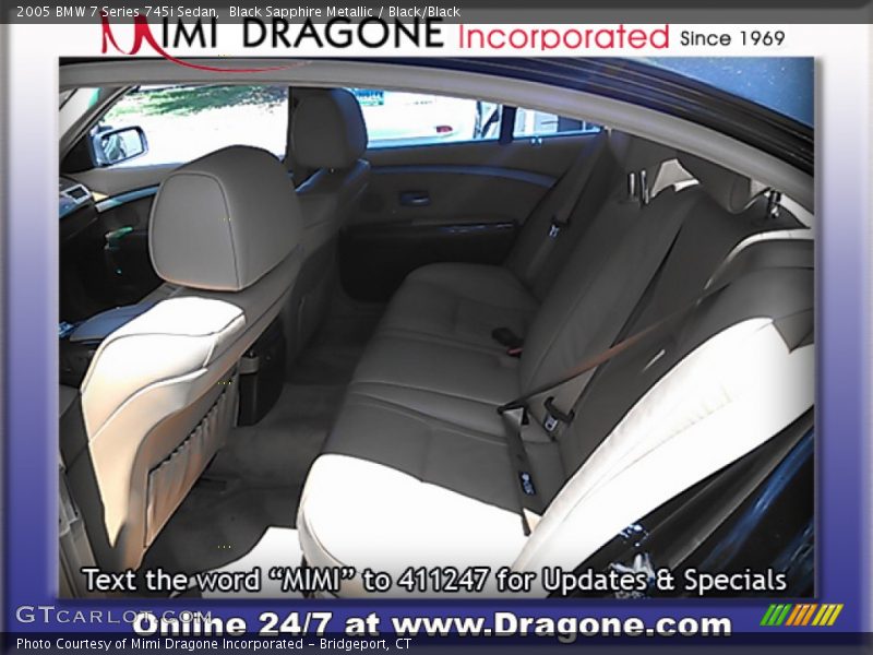 Black Sapphire Metallic / Black/Black 2005 BMW 7 Series 745i Sedan