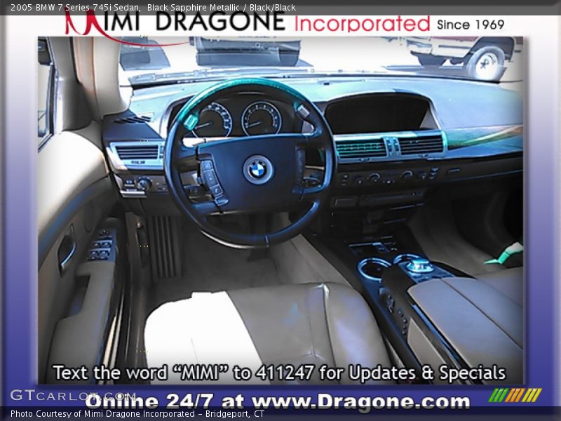 Black Sapphire Metallic / Black/Black 2005 BMW 7 Series 745i Sedan