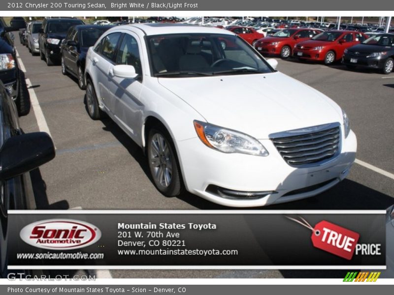 Bright White / Black/Light Frost 2012 Chrysler 200 Touring Sedan