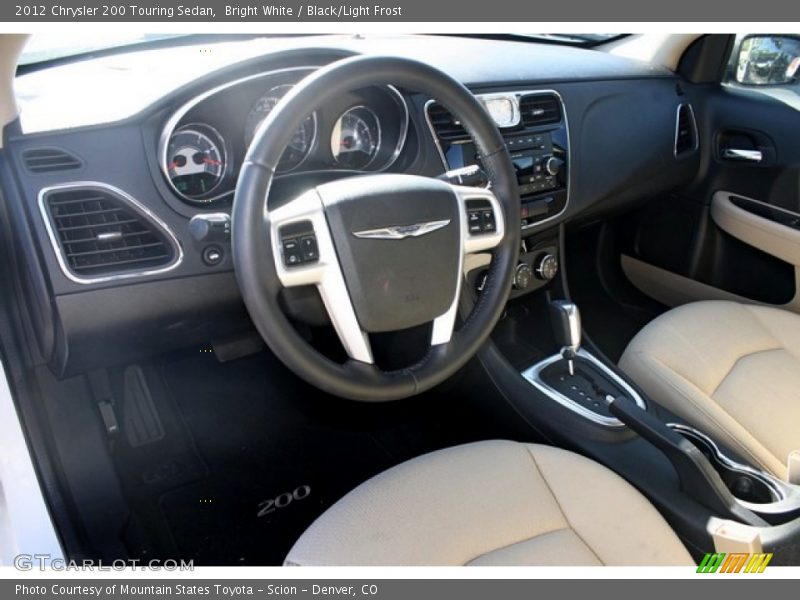 Bright White / Black/Light Frost 2012 Chrysler 200 Touring Sedan