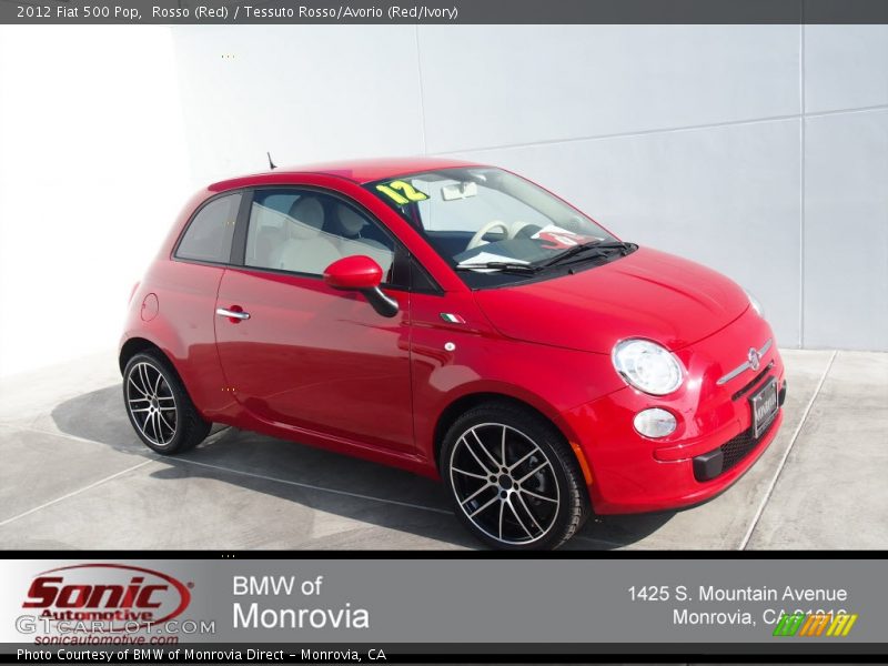 Rosso (Red) / Tessuto Rosso/Avorio (Red/Ivory) 2012 Fiat 500 Pop