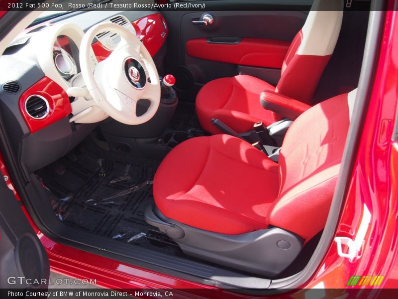  2012 500 Pop Tessuto Rosso/Avorio (Red/Ivory) Interior