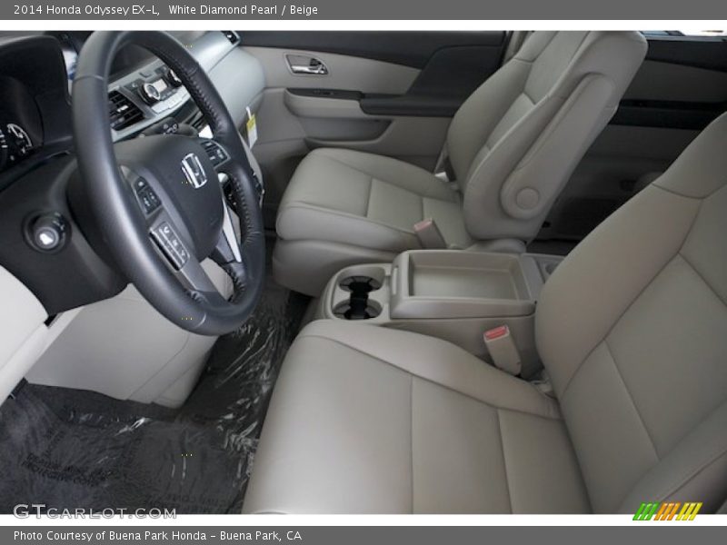 White Diamond Pearl / Beige 2014 Honda Odyssey EX-L