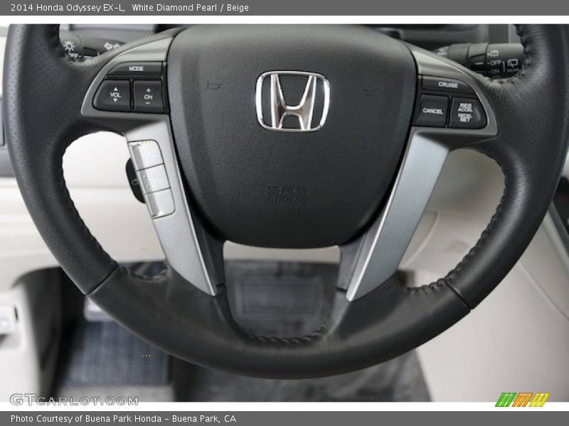 White Diamond Pearl / Beige 2014 Honda Odyssey EX-L