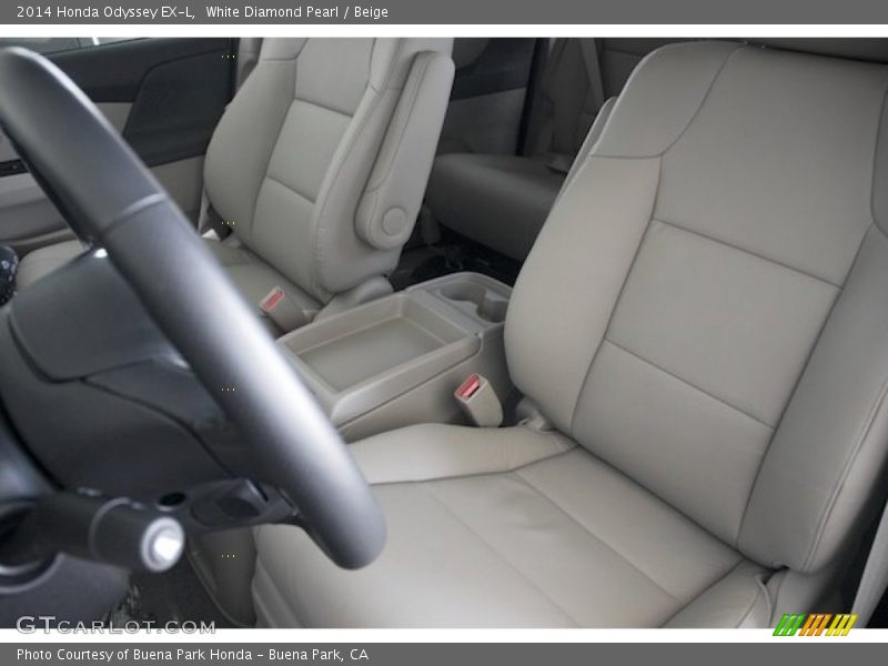 White Diamond Pearl / Beige 2014 Honda Odyssey EX-L