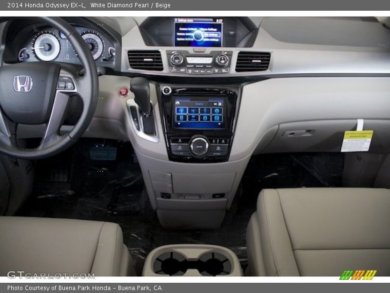 White Diamond Pearl / Beige 2014 Honda Odyssey EX-L