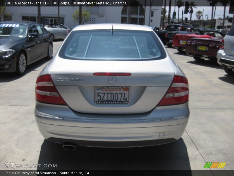 Brilliant Silver Metallic / Charcoal 2003 Mercedes-Benz CLK 500 Coupe