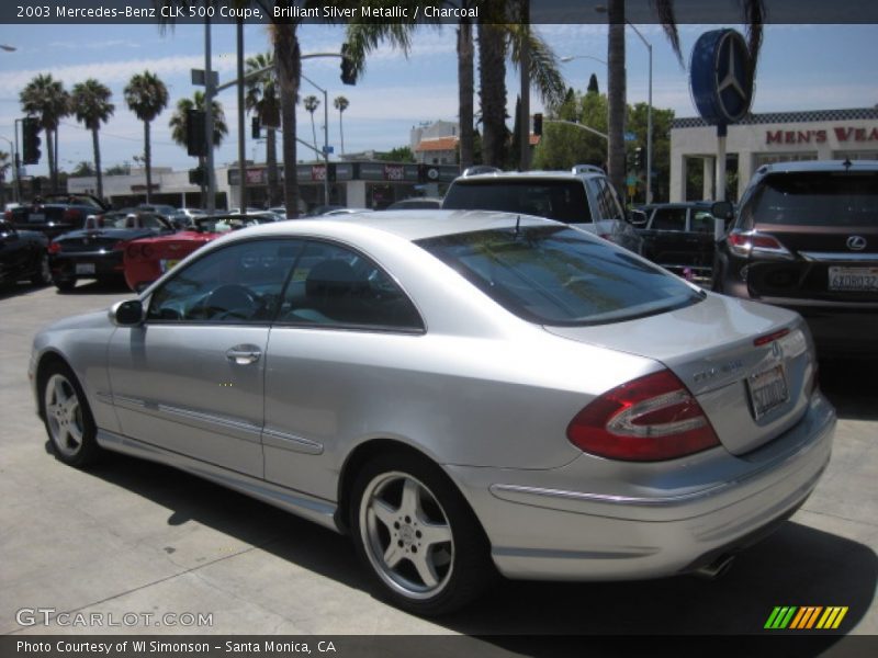 Brilliant Silver Metallic / Charcoal 2003 Mercedes-Benz CLK 500 Coupe