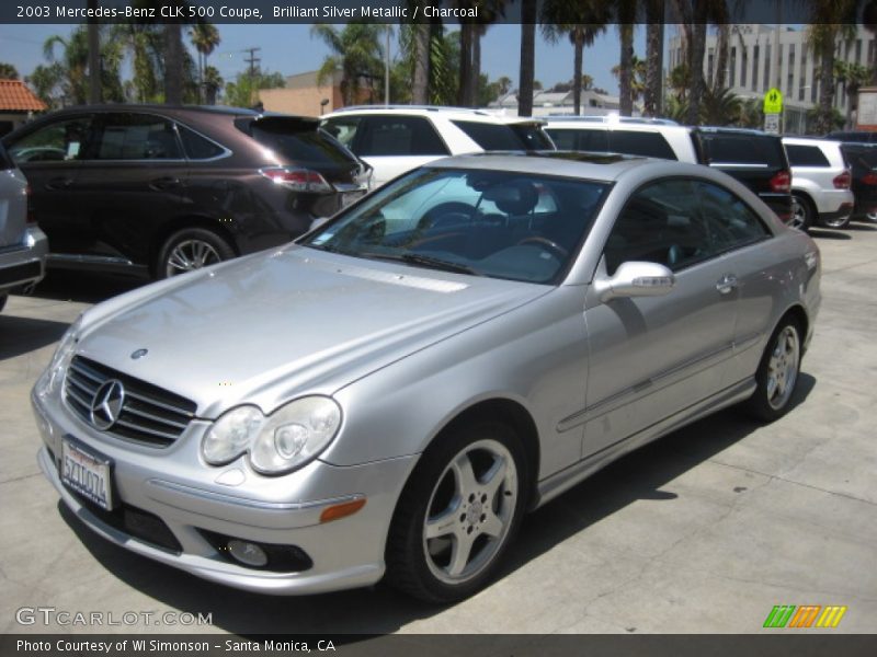 Brilliant Silver Metallic / Charcoal 2003 Mercedes-Benz CLK 500 Coupe