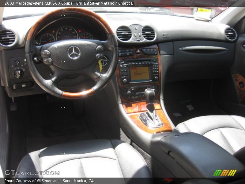 Brilliant Silver Metallic / Charcoal 2003 Mercedes-Benz CLK 500 Coupe