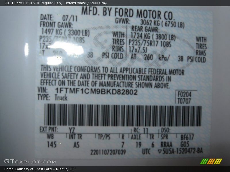 Oxford White / Steel Gray 2011 Ford F150 STX Regular Cab
