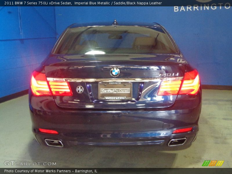 Imperial Blue Metallic / Saddle/Black Nappa Leather 2011 BMW 7 Series 750Li xDrive Sedan