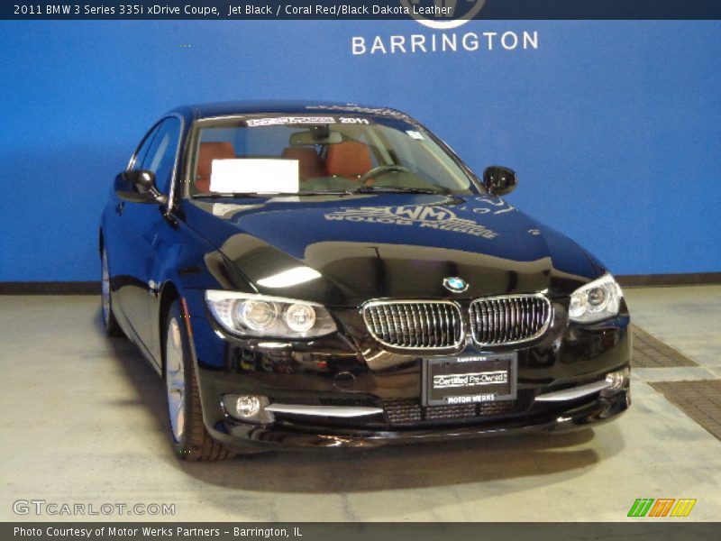 Jet Black / Coral Red/Black Dakota Leather 2011 BMW 3 Series 335i xDrive Coupe