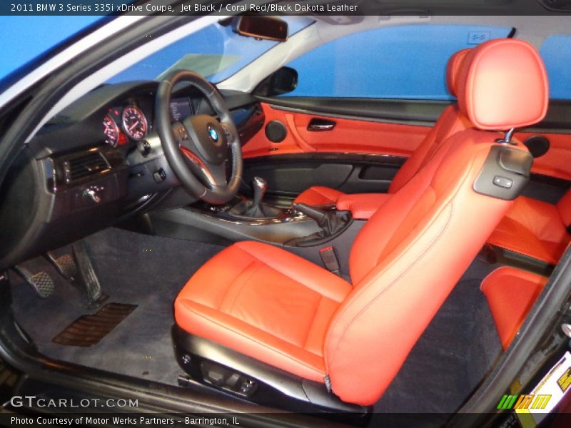 Jet Black / Coral Red/Black Dakota Leather 2011 BMW 3 Series 335i xDrive Coupe