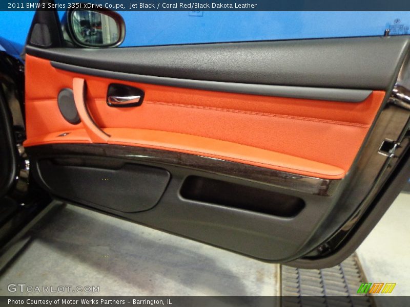 Jet Black / Coral Red/Black Dakota Leather 2011 BMW 3 Series 335i xDrive Coupe