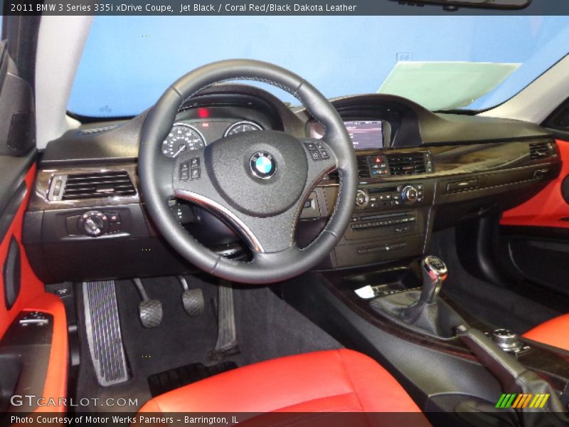Jet Black / Coral Red/Black Dakota Leather 2011 BMW 3 Series 335i xDrive Coupe