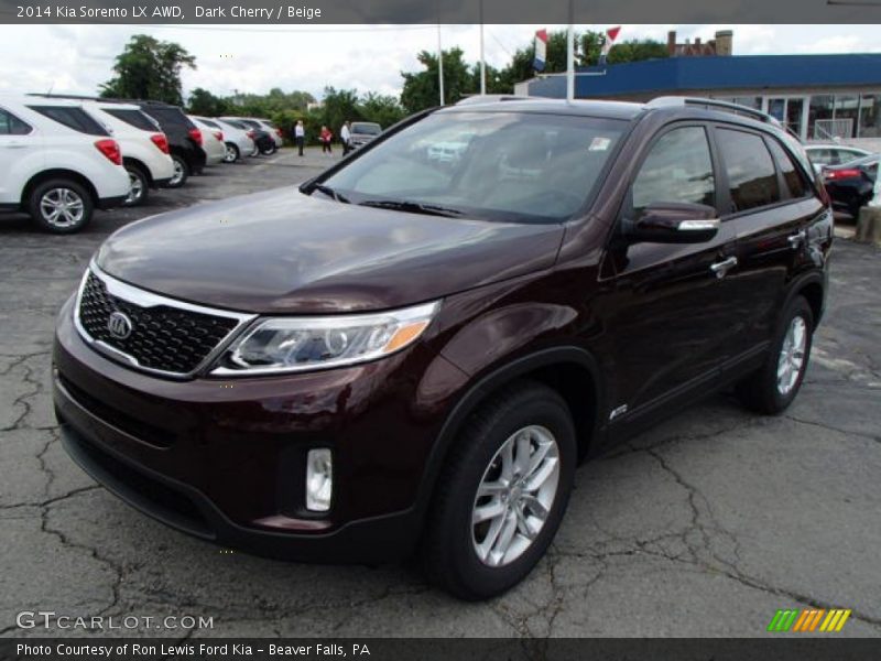 Dark Cherry / Beige 2014 Kia Sorento LX AWD