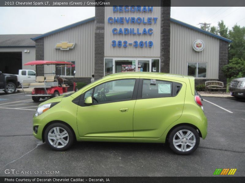 Jalapeno (Green) / Green/Green 2013 Chevrolet Spark LT