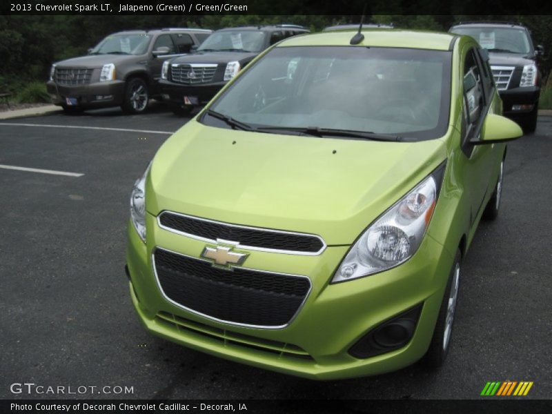 Jalapeno (Green) / Green/Green 2013 Chevrolet Spark LT