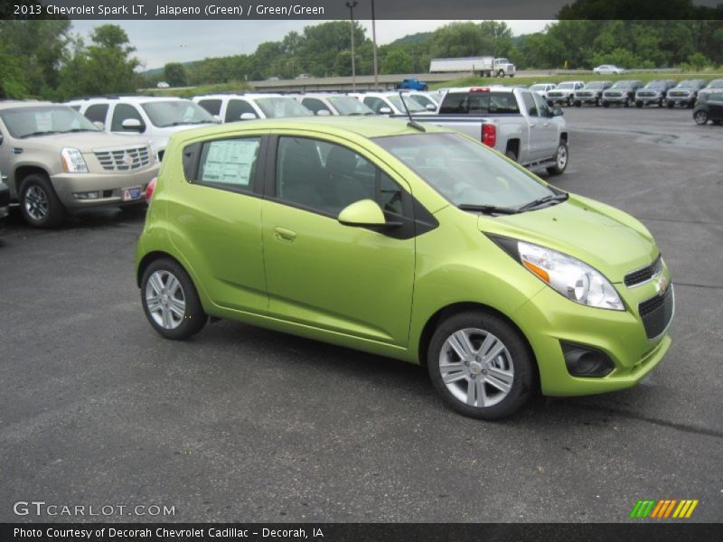 Jalapeno (Green) / Green/Green 2013 Chevrolet Spark LT
