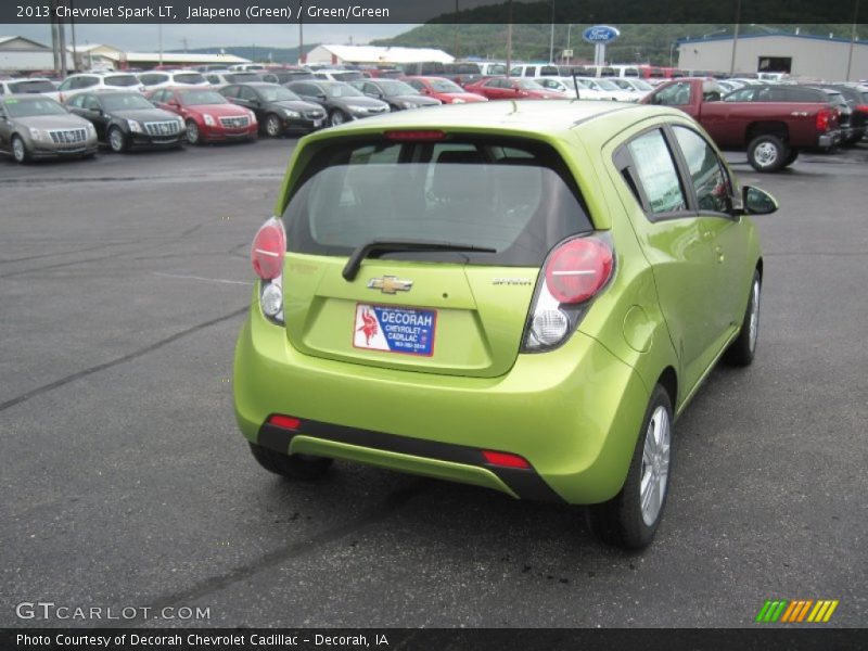 Jalapeno (Green) / Green/Green 2013 Chevrolet Spark LT
