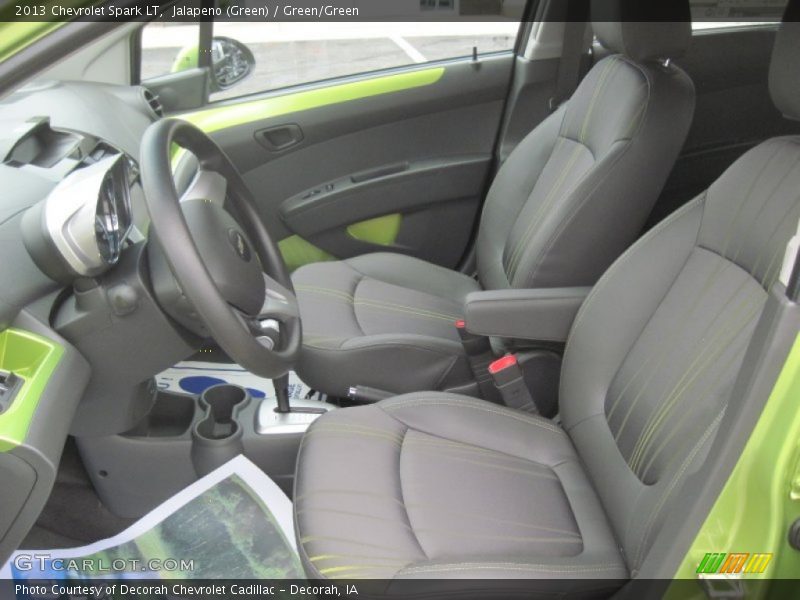 Jalapeno (Green) / Green/Green 2013 Chevrolet Spark LT
