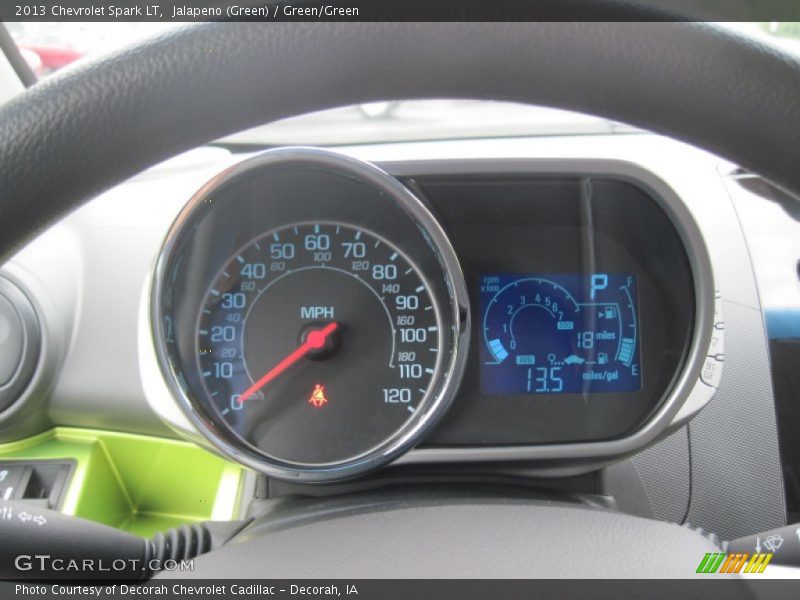 Jalapeno (Green) / Green/Green 2013 Chevrolet Spark LT