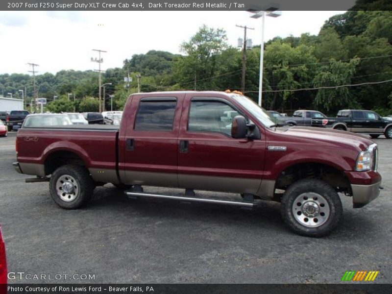 Dark Toreador Red Metallic / Tan 2007 Ford F250 Super Duty XLT Crew Cab 4x4
