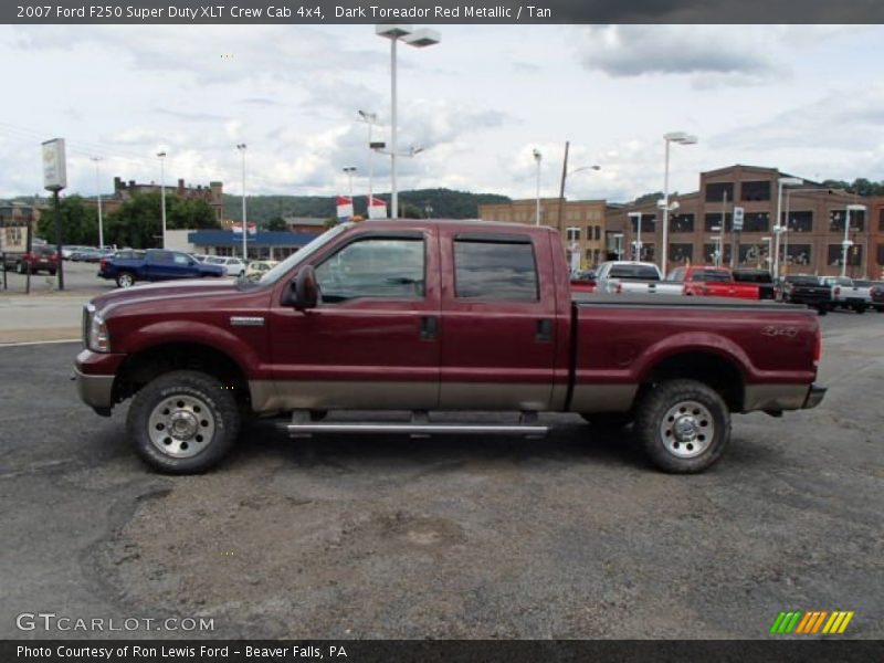 Dark Toreador Red Metallic / Tan 2007 Ford F250 Super Duty XLT Crew Cab 4x4
